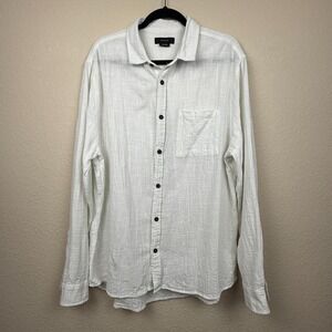 Mens Cotton On White Long Sleeve Button Up Collared Shirt Beach Preppy Casual XL